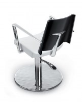 Sillón peluquería Acrilia - base Malcom, respaldo negro, vista trasera